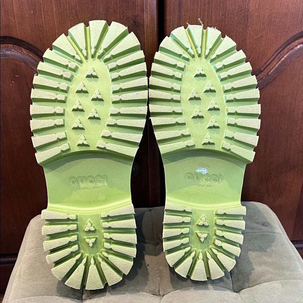 Gucci Lime Green Platform Clogs - image 3